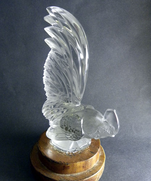 LALIQUE クリスタル 鶏 コックナン カーマスコット 置物 サイン入 Coc Nain Cockerel Mascot By R.Lalique - HandH